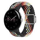 For Google Pixel Watch / Watch 2 Nylon Loop Magnetic Buckle Watch Band(Black Rainbow) - 1