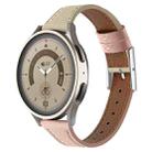22mm Universal Genuine Leather Watch Band(Light Pink White) - 1