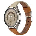 22mm Universal Genuine Leather Watch Band(Brown White) - 1