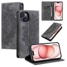 For iPhone 13 mini Totem Embossed Magnetic Leather Phone Case(Grey) - 1