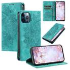 For iPhone 12 Pro Max Totem Embossed Magnetic Leather Phone Case(Green) - 1
