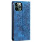 For iPhone 11 Pro Max Totem Embossed Magnetic Leather Phone Case(Blue) - 3