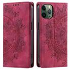 For iPhone 11 Pro Totem Embossed Magnetic Leather Phone Case(Red) - 1