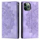 For iPhone 11 Pro Totem Embossed Magnetic Leather Phone Case(Purple) - 1