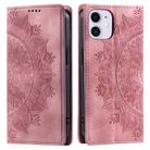 For iPhone 11 Totem Embossed Magnetic Leather Phone Case(Rose Gold) - 1