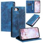 For iPhone SE 2022 / 2020 / 8 / 7 Totem Embossed Magnetic Leather Phone Case(Blue) - 1