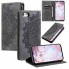 For iPhone SE 2022 / 2020 / 8 / 7 Totem Embossed Magnetic Leather Phone Case(Grey) - 1