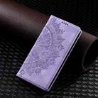 For iPhone 16 Pro Max Totem Embossed Magnetic Leather Phone Case(Purple) - 2