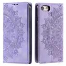 For iPhone 16e Totem Embossed Magnetic Leather Phone Case(Purple) - 2
