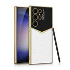 For Samsung Galaxy S24 Ultra 5G GKK Plating Soft TPU + Leather Full Coverage Phone Case without Pen(White) - 1