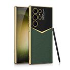For Samsung Galaxy S24 Ultra 5G GKK Plating Soft TPU + Leather Full Coverage Phone Case without Pen(Green) - 1