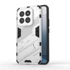 For Xiaomi 14 Pro 5G Punk Armor 2 in 1 PC + TPU Phone Case with Holder(White) - 1