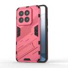 For Xiaomi 14 Pro 5G Punk Armor 2 in 1 PC + TPU Phone Case with Holder(Light Red) - 1