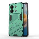 For Xiaomi Redmi Note 13R Pro 5G Punk Armor 2 in 1 PC + TPU Phone Case with Holder(Green) - 1