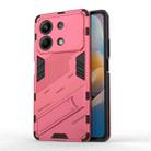 For Xiaomi Redmi Note 13R Pro 5G Punk Armor 2 in 1 PC + TPU Phone Case with Holder(Light Red) - 1