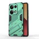 For Xiaomi Redmi Note 13 Pro 4G Global Punk Armor 2 in 1 PC + TPU Phone Case with Holder(Green) - 1