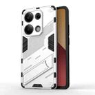 For Xiaomi Redmi Note 13 Pro 4G Global Punk Armor 2 in 1 PC + TPU Phone Case with Holder(White) - 1