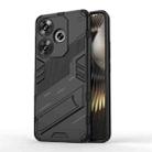 For Xiaomi Redmi Turbo 3 5G Punk Armor 2 in 1 PC + TPU Phone Case with Holder(Black) - 1