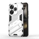 For Xiaomi Redmi Turbo 3 5G Punk Armor 2 in 1 PC + TPU Phone Case with Holder(White) - 1