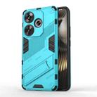 For Xiaomi Redmi Turbo 3 5G Punk Armor 2 in 1 PC + TPU Phone Case with Holder(Blue) - 1