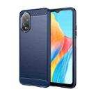 For OPPO A18 4G Carbon Fiber Brushed Texture TPU Phone Case(Blue) - 1