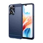 For OPPO A2M 5G Carbon Fiber Brushed Texture TPU Phone Case(Blue) - 1