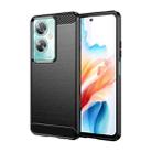 For OPPO A2 5G Carbon Fiber Brushed Texture TPU Phone Case(Black) - 1