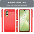 For OPPO K12x Carbon Fiber Brushed Texture TPU Phone Case(Red) - 2