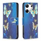 For Infinix Zero 30 4G Colored Drawing Pattern Leather Phone Case(Gold Butterfly) - 1