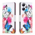 For Infinix Hot 30 Play NFC Colored Drawing Pattern Leather Phone Case(Butterflies) - 1