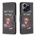 For Infinix Note 30i Colored Drawing Pattern Leather Phone Case(Bear) - 1