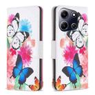For Infinix Note 30i Colored Drawing Pattern Leather Phone Case(Butterflies) - 1