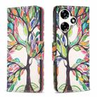 For Infinix Hot 30 Colored Drawing Pattern Leather Phone Case(Tree Life) - 1