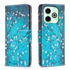 For Infinix Hot 40i Colored Drawing Pattern Leather Phone Case(Plum Blossom) - 1