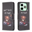 For Infinix Hot 40i Colored Drawing Pattern Leather Phone Case(Bear) - 1