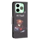 For Infinix Hot 40i Colored Drawing Pattern Leather Phone Case(Bear) - 3