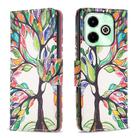 For Infinix Hot 40i Colored Drawing Pattern Leather Phone Case(Tree Life) - 1