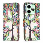 For Infinix Hot 40/40 Pro Colored Drawing Pattern Leather Phone Case(Tree Life) - 1