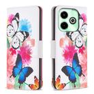 For Infinix Hot 40/40 Pro Colored Drawing Pattern Leather Phone Case(Butterflies) - 1