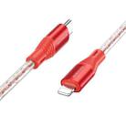 Borofone BX96 PD27W USB-C / Type-C to 8 Pin Silicone Fast Charging Data Cable, Length: 1m(Red) - 1