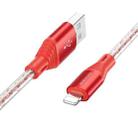 Borofone BX96 USB to 8 Pin Silicone Charging Data Cable, Length: 1m(Red) - 1