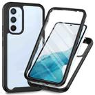 For Samsung Galaxy A34 5G Two-layer Integrated Transparent TPU + PC + PET Protective Phone Case(Black) - 1
