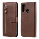 For Huawei P smart 2020 Fashion Calf Texture Zipper Horizontal Flip Leather Case with Stand & Card Slots & Wallet Function(Brown) - 1