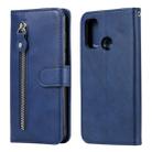 For Huawei P smart 2020 Fashion Calf Texture Zipper Horizontal Flip Leather Case with Stand & Card Slots & Wallet Function(Blue) - 1