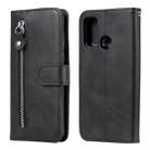 For Huawei P smart 2020 Fashion Calf Texture Zipper Horizontal Flip Leather Case with Stand & Card Slots & Wallet Function(Black) - 1