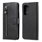 For Huawei P40 Lite (5G) / Nova 7 SE Fashion Calf Texture Zipper Horizontal Flip Leather Case with Stand & Card Slots & Wallet Function(Black) - 1