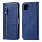 For Huawei Y5p Fashion Calf Texture Zipper Horizontal Flip Leather Case with Stand & Card Slots & Wallet Function(Blue) - 1