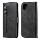 For Huawei Y5p Fashion Calf Texture Zipper Horizontal Flip Leather Case with Stand & Card Slots & Wallet Function(Black) - 1