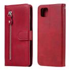 For Huawei Y5p Fashion Calf Texture Zipper Horizontal Flip Leather Case with Stand & Card Slots & Wallet Function(Red) - 1