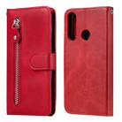 For Huawei Y6p Fashion Calf Texture Zipper Horizontal Flip Leather Case with Stand & Card Slots & Wallet Function(Red) - 1